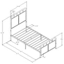 Twin Size Linen Upholstered Platform Metal Bed Frame with Fabric Headboard and Footboard