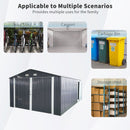 Outdoor Storage Shed Metal Garage Shed For Car, Bike, Lawnmower Backyard Tool House Building 2 Doors And 4 Vents - Black by HouseOfZazla