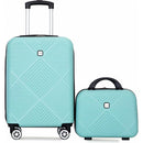 2Piece Luggage Sets ABS Lightweight Suitcase, Spinner Wheels, (20/14) LIGHT BLUE