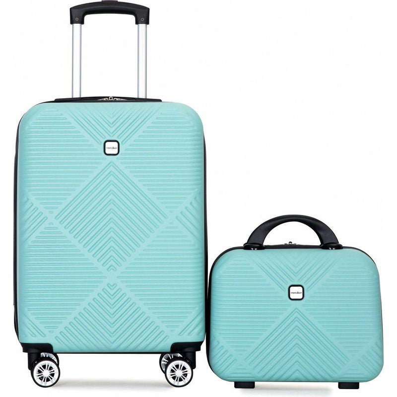 2Piece Luggage Sets ABS Lightweight Suitcase, Spinner Wheels, (20/14) LIGHT BLUE