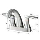Two Handle 4 Inch Centerset Bathroom Sink Faucet with Pop-Up Drain, Brushed Nickel by HouseOfZazla