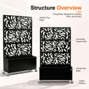 70.87" H × 46.06" W Leaf Pattern Privacy Screen with Planter Box
