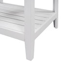 24" White Modern Sleek Bathroom Vanity Elegant Ceramic Sink with Solid Wood Frame Open Style Shelf