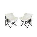 2 Pieces Outdoor Camping Chairs Folding / Portable, Comfortable Seating, Durable Steel Fram by Unique Piece Furniture