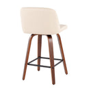 Toriano - Mid Century Modern Fixed Height Counter Stool & Square Footrest (Set of 2) by Unique Piece Furniture