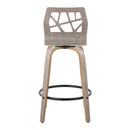 Folia - Contemporary Fixed Height Counter Stool With Swivel With Round Footrest (Set of 2) - Light Gray