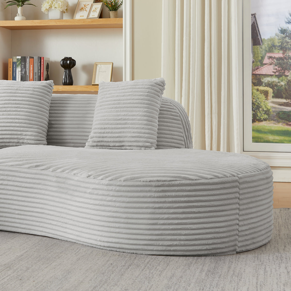 Contemporary Corduroy Curved Sectional Sofa, photo 5 of 6