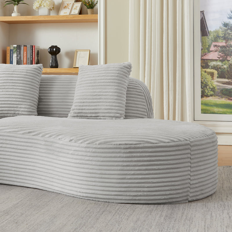 Contemporary Corduroy Curved Sectional Sofa, photo 5 of 6