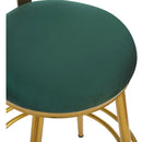 27.65'' Modern Counter Stools Set of 2,Dark green  velvet Counter Stools with iron Frame,Soft back and cushion,Footrest,suitable for Kitchen/Bedroom/Dining Room