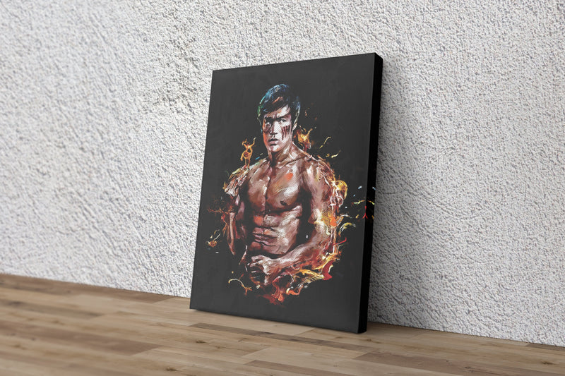 Bruce Lee Poster Actor Mixed Martial Arts Painting Hand Made Posters Canvas Print Wall Art Man Cave Gift Home Decor