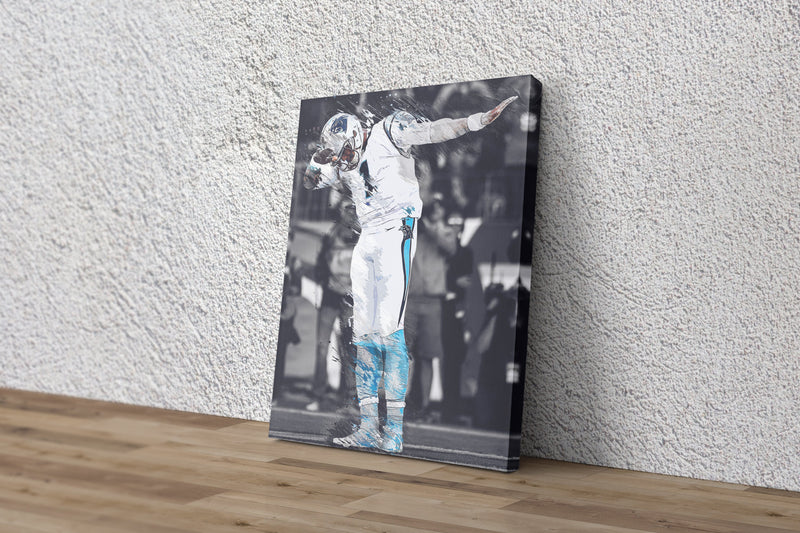 Cam Newton Dab Celebration Poster Carolina Panthers Football Hand Made Posters Canvas Print Kids Wall Art Man Cave Gift Home Decor