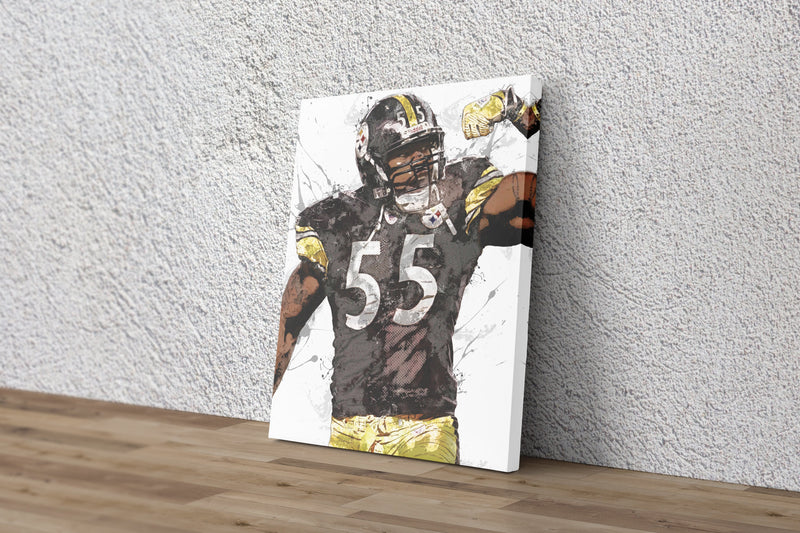 Joey Porter Poster Pittsburgh Steelers Painting Football Hand Made Posters Canvas Print Kids Wall Art Home Man Cave Gift Decor