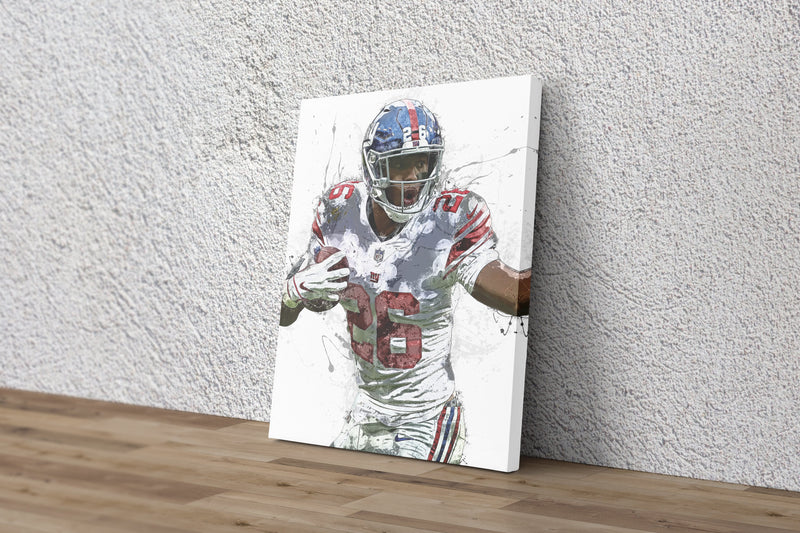 Saquon Barkley Art Poster New York Giants Football Hand Made Posters Canvas Framed Print Wall Kids Art Man Cave Gift Home Decor