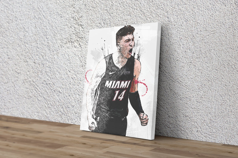 Tyler Herro Poster Miami Heat Basketball Hand Made Posters Canvas Print Wall Art Man Cave Gift Home Kids Decor