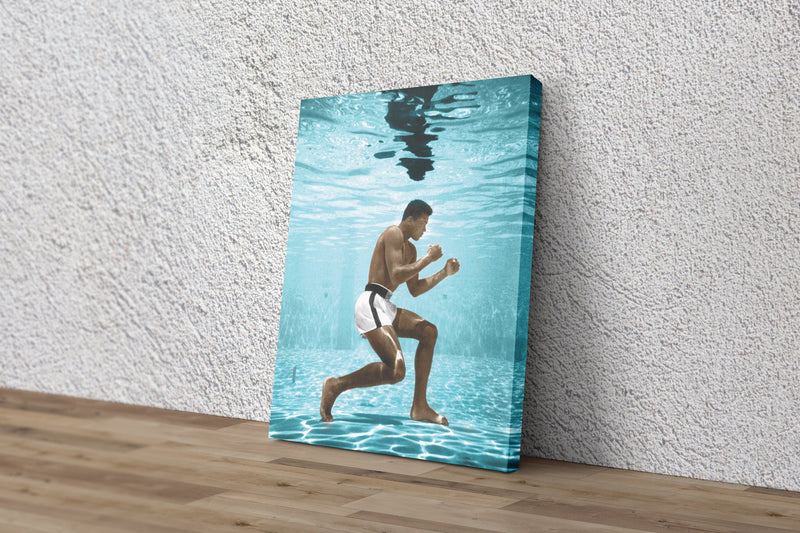 Muhammad Ali Underwater Poster Boxing Hand Made Posters Canvas Print Wall Art Home Decor