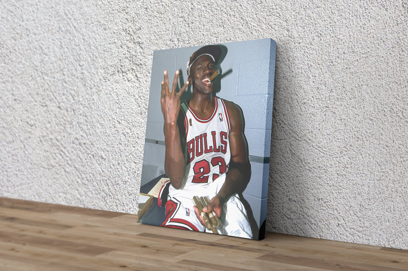 Michael Jordan Smoking Poster Chicago Bulls Basketball Hand Made Posters Canvas Print Wall Art Home Decor