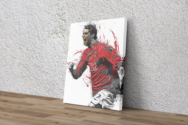 Cristiano Ronaldo Poster Soccer Player Manchester United Painting Hand Made Posters Canvas Print Kids Wall Art Man Cave Gift Home Decor