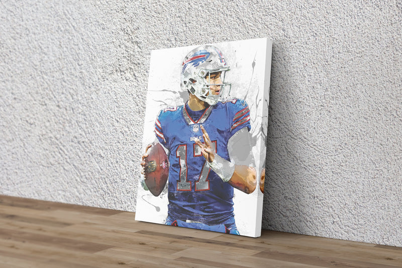 Josh Allen Poster Buffalo Bills Footbal Hand Made Posters Canvas Print Wall Art Man Cave Gift Home Kids Decor