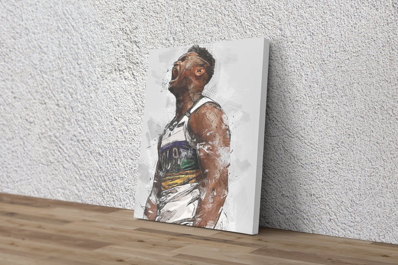 Zion Williamson Poster New Orleans Pelicans Basketball Hand Made Posters Canvas Print Wall Art Home Decor