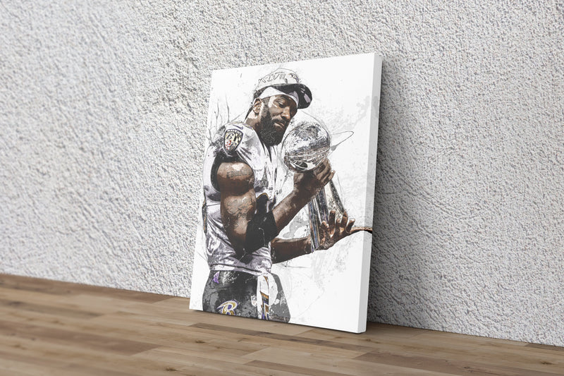 Ed Reed Poster Baltimore Ravens Football Hand Made Posters Canvas Print Kids Wall Art Home Man Cave Gift Decor