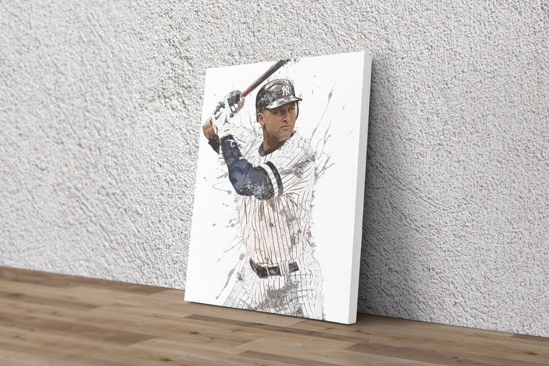 Derek Jeter Poster New York Yankees Baseball Painting Hand Made Posters Canvas Print Kids Wall Art Man Cave Gift Home Decor