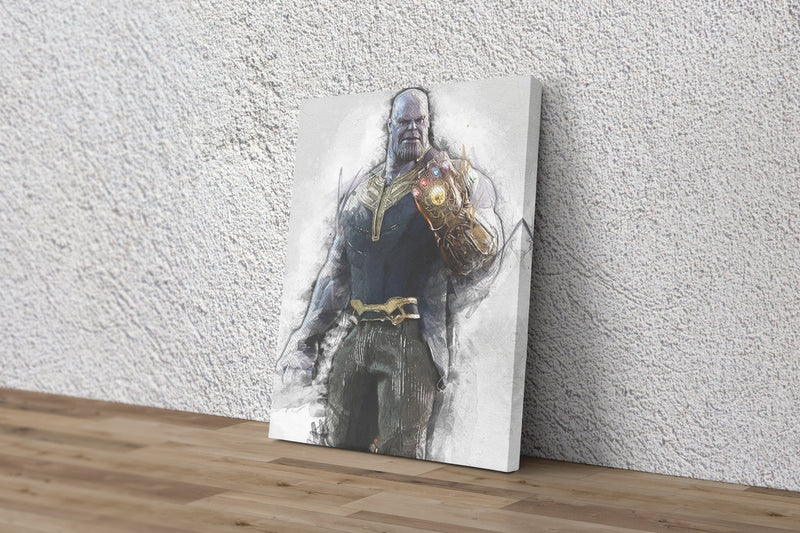 Thanos Art Poster Marvel Superhero Comics Painting Hand Made Posters Canvas Print Kids Wall Art Man Cave Gift Home Decor