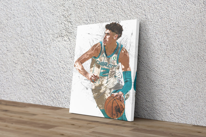 LaMelo Ball Poster Charlotte Hornets Basketball Painting Hand Made Posters Canvas Print Kids Wall Art Home Man Cave Gift Decor