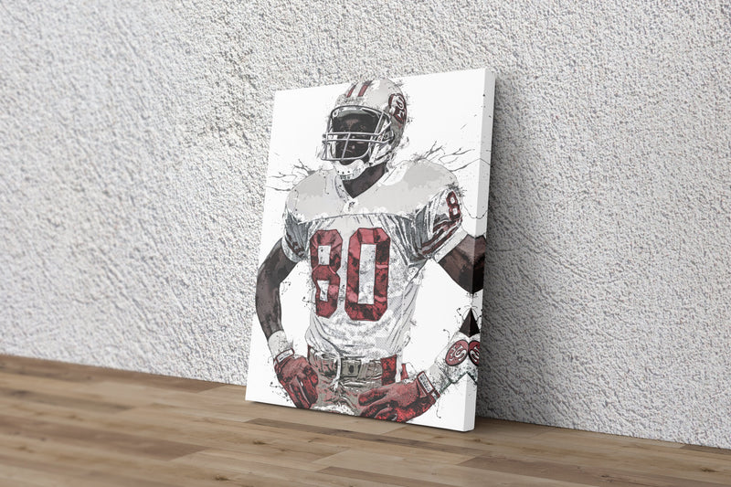 Jerry Rice Poster San Francisco 49ers Football Painting Hand Made Posters Canvas Print Kids Wall Art Man Cave Gift Home Decor