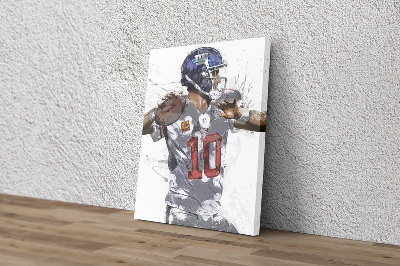 Eli Manning Poster New York Giants Football Painting Hand Made Posters Canvas Print Kids Wall Art Home Man Cave Gift Decor