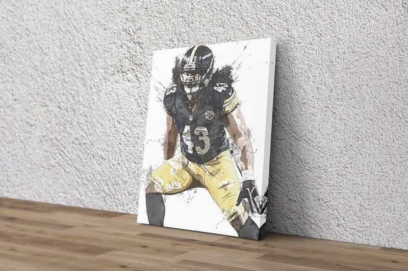 Troy Polamalu Poster Pittsburgh Steelers Football Painting Hand Made Posters Canvas Print Kids Wall Art Man Cave Gift Home Decor