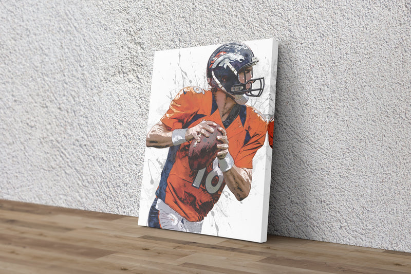 Peyton Manning Poster Denver Broncos Football Painting Hand Made Posters Canvas Print Kids Wall Art Man Cave Gift Home Decor