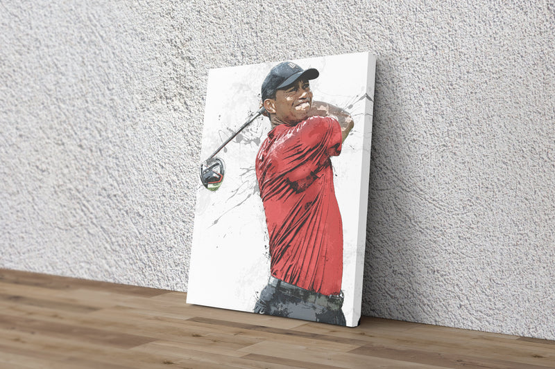 Tiger Woods Poster Masters 2019 Golf Painting Hand Made Posters Canvas Print Kids Wall Art Man Cave Gift Home Decor