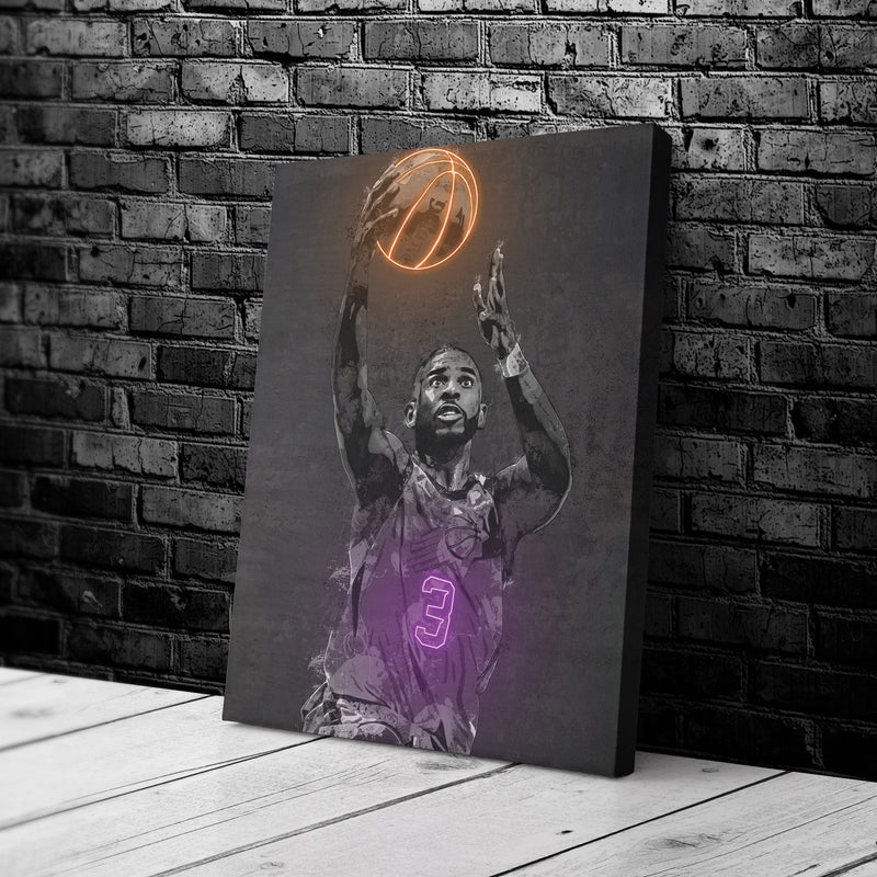 Chris Paul Poster Graffiti Neon Phoenix Suns NBA Hand Made Poster Canvas Print Kids Wall Art Man Cave Gift Home Decor