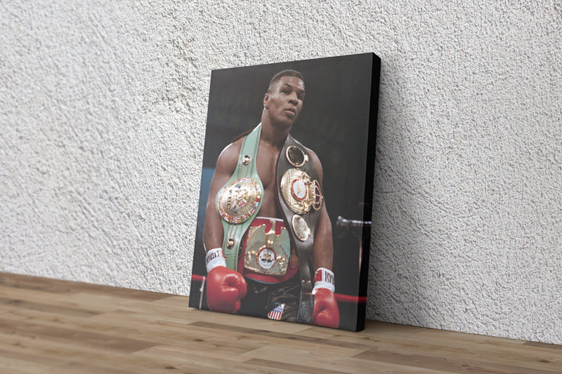 Mike Tyson with belts Poster Hand Made Posters Canvas Print Wall Art Home Decor