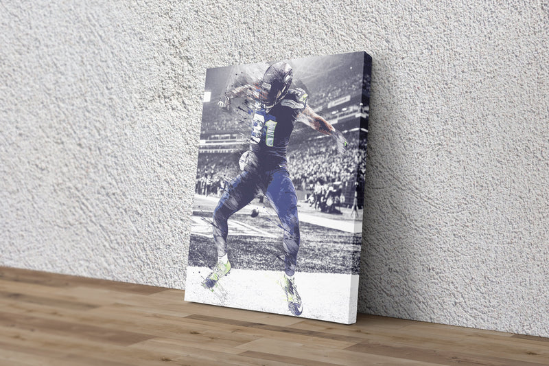 Kam Chancellor Celebration Poster Seattle Seahawks Football Hand Made Posters Canvas Print Wall Art Man Cave Gift Home Kids Decor