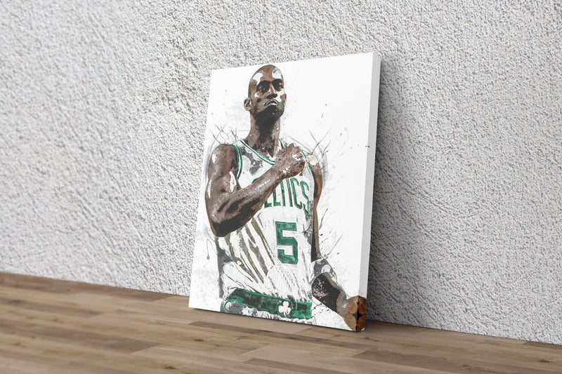 Kevin Garnett Poster Boston Celtics Basketball Painting Hand Made Posters Canvas Framed Print Wall Kids Art Man Cave Gift Home Decor