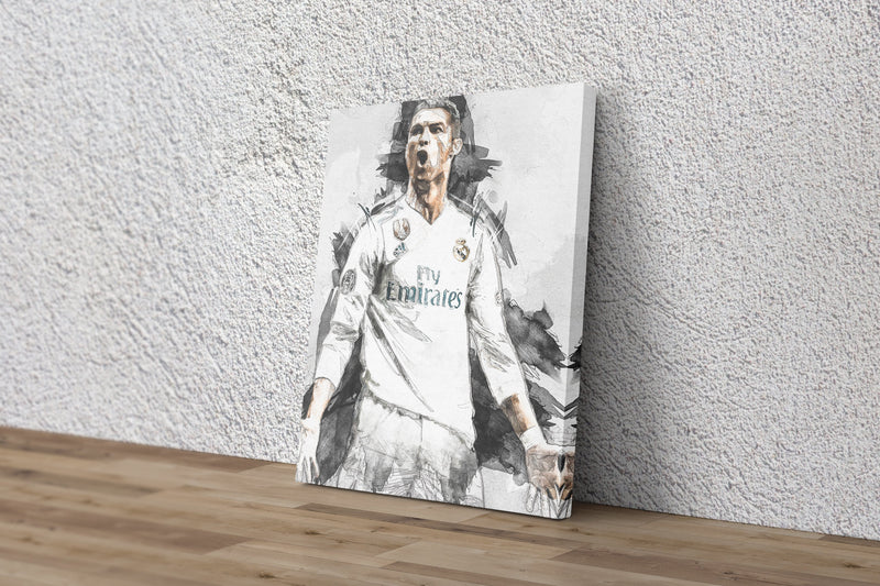 Cristiano Ronaldo Poster Real Madrid Soccer Player Hand Made Posters Canvas Framed Print Wall Kids Art Man Cave Gift Home Decor