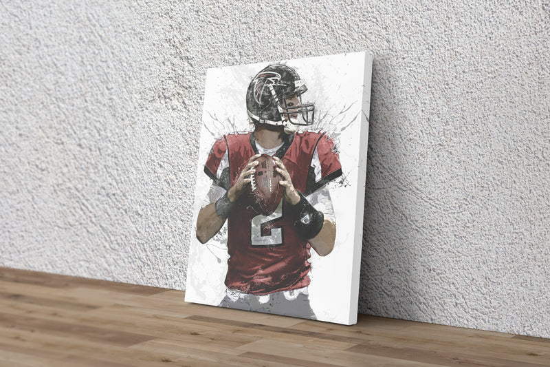 Matt Ryan Poster Atlanta Falcons Football Painting Hand Made Posters Canvas Print Kids Wall Art Home Man Cave Gift Decor