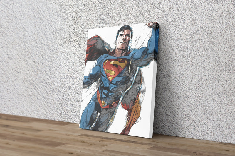 Superman Poster DC Comics Painting Hand Made Posters Canvas Print Kids Wall Art Man Cave Gift Home Decor