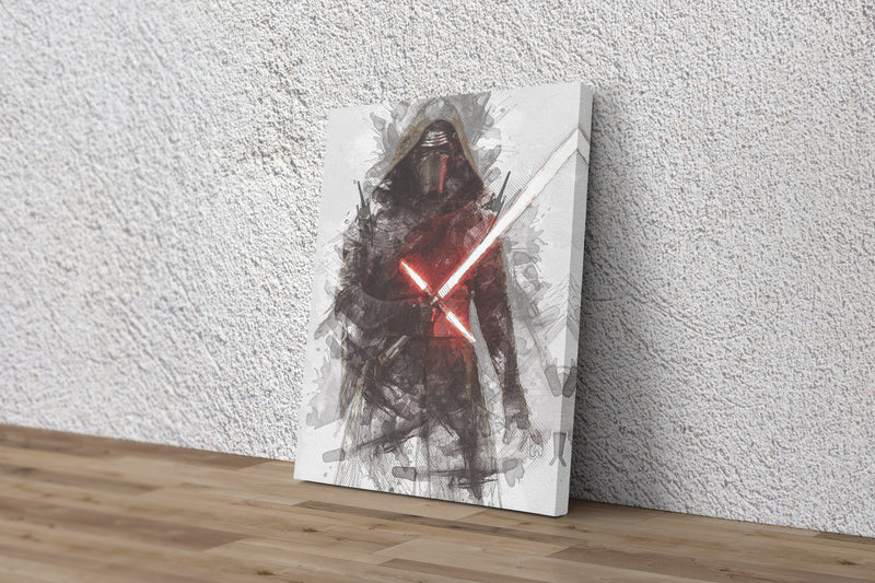 Kylo Ren Poster Star Wars Movie Painting Hand Made Posters Canvas Print Kids Wall Art Man Cave Gift Home Decor