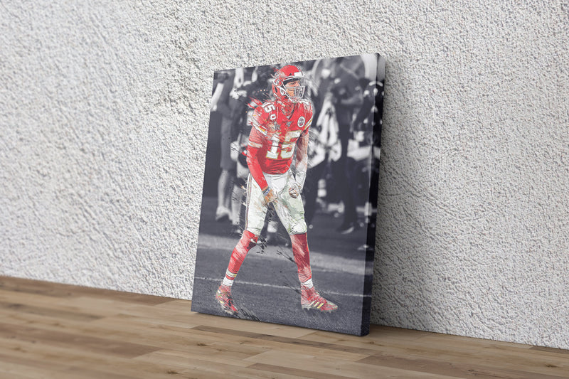 Patrick Mahomes Celebration Poster Kansas City Chiefs Football Hand Made Posters Canvas Print Kids Wall Art Man Cave Gift Home Decor