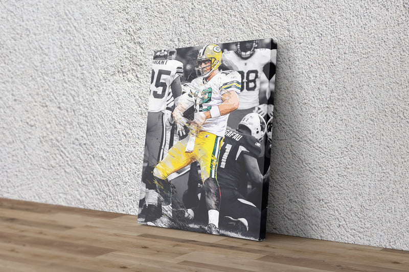 Aaron Rodgers Belt Celebration Poster Green Bay Packers Football Hand Made Posters Canvas Print Kids Wall Art Man Cave Gift Home Decor