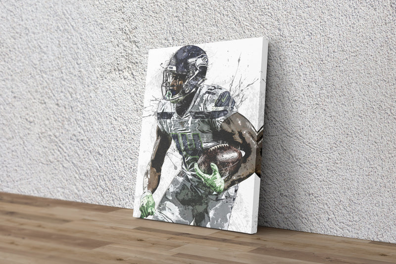 DK Metcalf Poster Seattle Seahawks Painting Football Hand Made Posters Canvas Print Kids Wall Art Home Man Cave Gift Decor