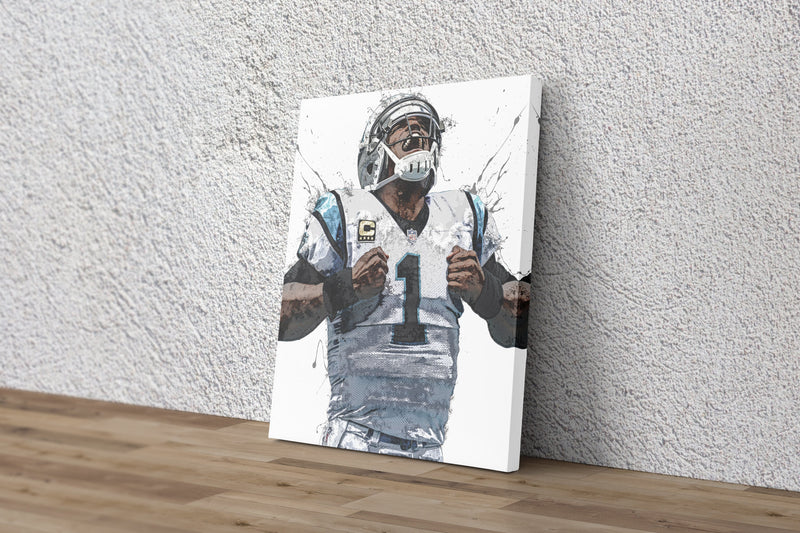 Cam Newton Poster Carolina Panthers Football Hand Made Posters Canvas Print Kids Wall Art Home Man Cave Gift Decor