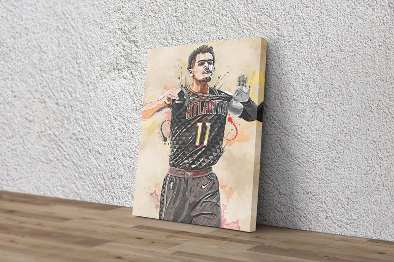 Trae Young Poster Painting Atlanta Hawks Basketball Hand Made Posters Canvas Print Wall Kids Art Man Cave Gift Home Decor