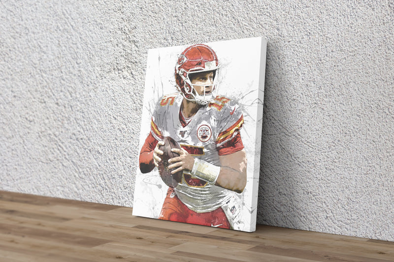 Patrick Mahomes Canvas Poster Kansas City Chiefs Football Hand Made Posters Canvas Print Kids Wall Art Man Cave Gift Home Decor