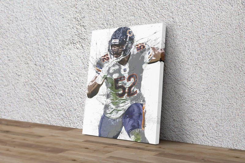 Khalil Mack Poster Chicago Bears Football Hand Made Posters Canvas Print Wall Art Man Cave Gift Home Kids Decor