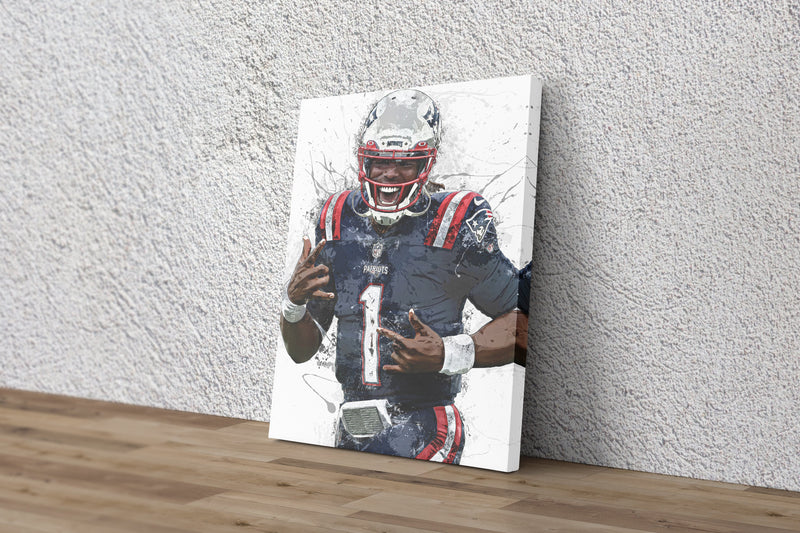 Cam Newton Poster New England Patriots Football Hand Made Posters Canvas Print Kids Wall Art Home Man Cave Gift Decor