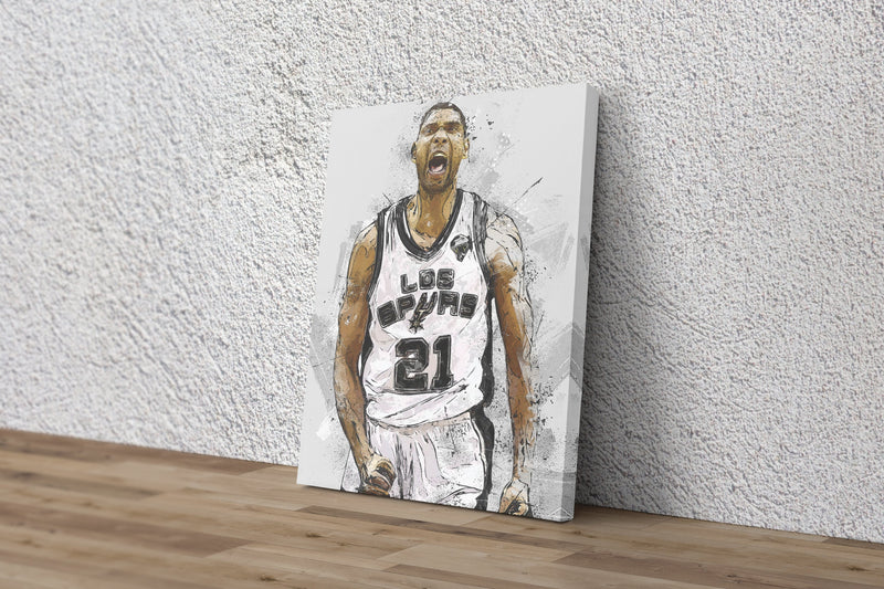 Tim Duncan Poster San Antonio Spurs  Basketball Hand Made Posters Canvas Print Wall Art Home Decor