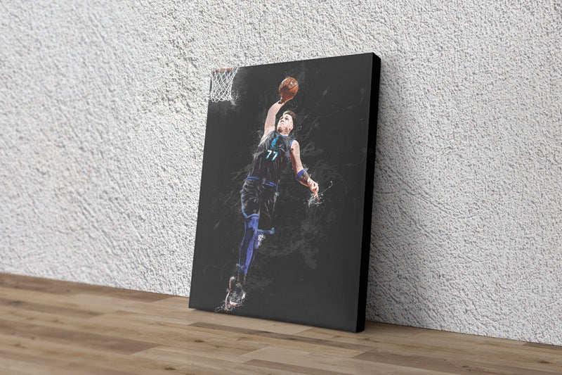 Luka Doncic vs Phoenix Suns Poster Dallas Mavericks Basketball Hand Made Posters Canvas Print Kids Wall Art Man Cave Gift Home Decor